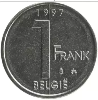 Монета франк Бельгии 1997 года Медно-никель Альберт II