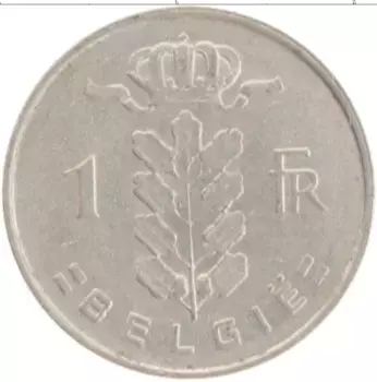 Монета франк Бельгии Медно-никель BELGIE