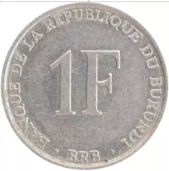 Монета франк Бурунди 1990 года Алюминий