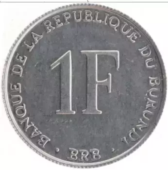 Монета франк Бурунди 1990 года Алюминий