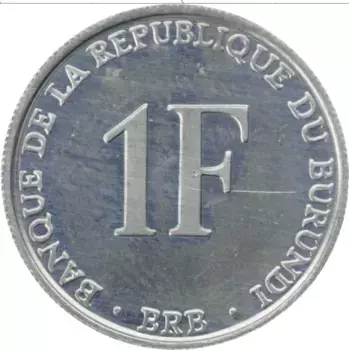Монета франк Бурунди 1993 года Алюминий