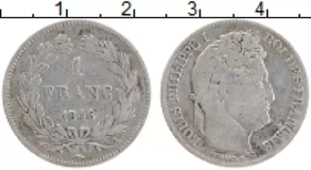 Монета франк Франции 1846 года Серебро А
