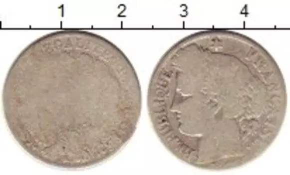 Монета франк Франции 1872 года Серебро K