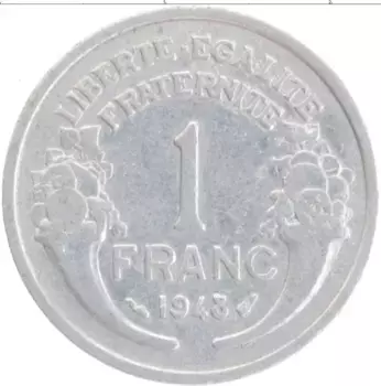 Монета франк Франции 1957 года Алюминий ,