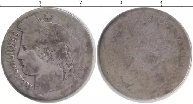 Монета франк Франции Серебро