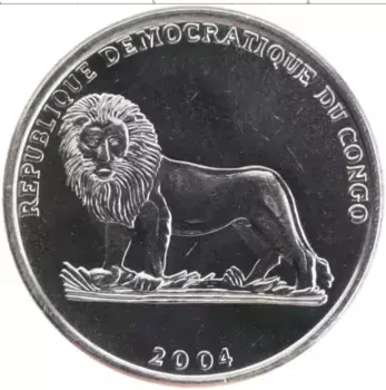 Монета франк Конго 2004 года Медно-никель Иоанн Павел II