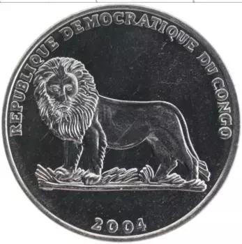 Монета франк Конго 2004 года Медно-никель Иоанн Павел II