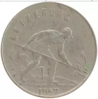 Монета франк Люксембурга 1952 года Медно-никель б
