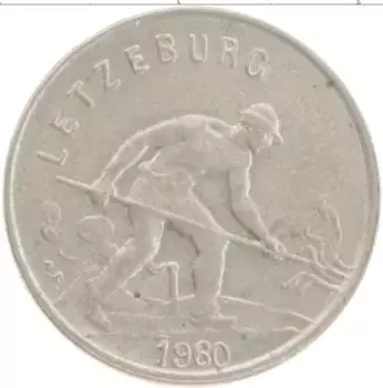 Монета франк Люксембурга 1960 года Медно-никель