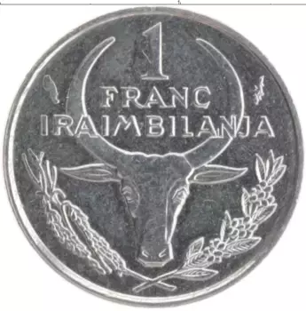 Монета франк Мадагаскара 1981 года Медно-никель