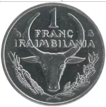 Монета франк Мадагаскара 2002 года Сталь