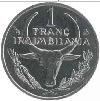 Монета франк Мадагаскара 2002 года Сталь