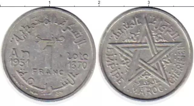 Монета франк Марокко 1931 года Алюминий