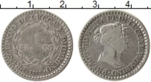 Монета франко Лукки 1808 года Серебро Фелиция и Элиза