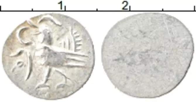 Монета фуанг Камбоджи 1847 года Серебро Птица