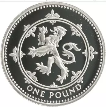 Монета фунт Англии 1994 года Серебро Герб Шотландии