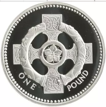Монета фунт Англии 1996 года Серебро Елизавета II