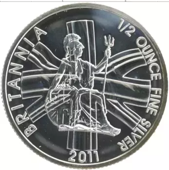 Монета фунт Англии 2011 года Серебро Британия