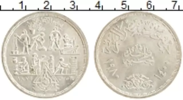 Монета фунт Египта 1980 года Серебро Прикладные профессии