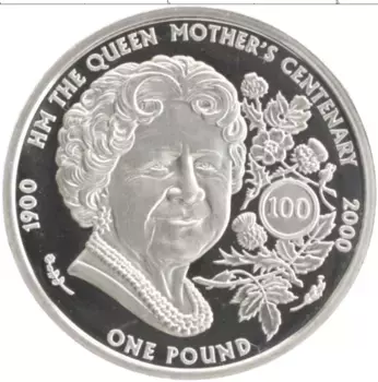 Монета фунт Гернси 2000 года Серебро Елизавета II
