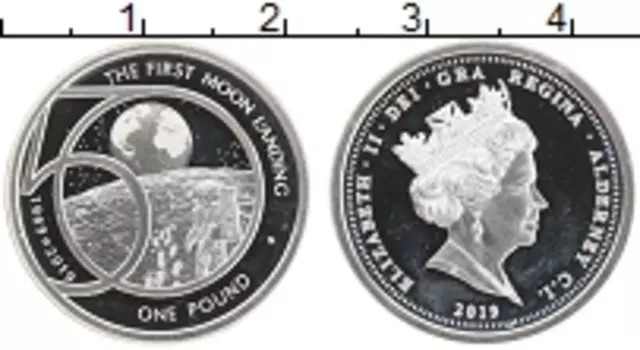 Монета фунт Олдерни 2019 года Серебро Елизавета II