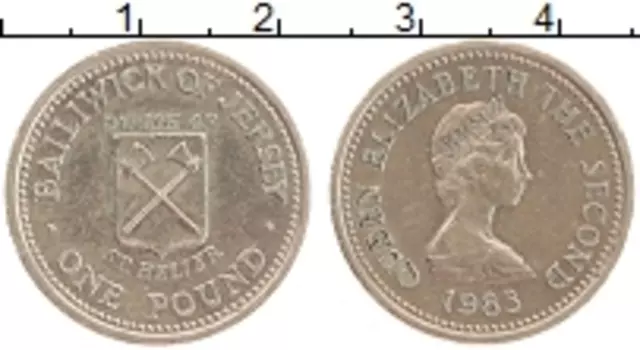 Монета фунт Острова Джерси 1983 года Латунь Елизавета II