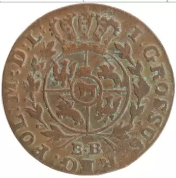 Монета грош Польши 1791 года Медь Станислав Август