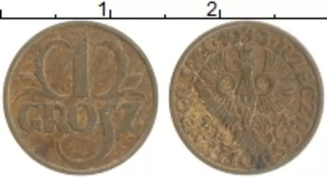 Монета грош Польши 1934 года Бронза редкий год