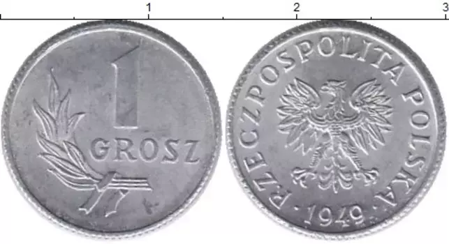 Монета грош Польши 1949 года Алюминий