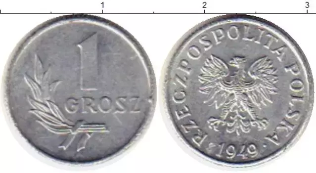 Монета грош Польши 1949 года Алюминий