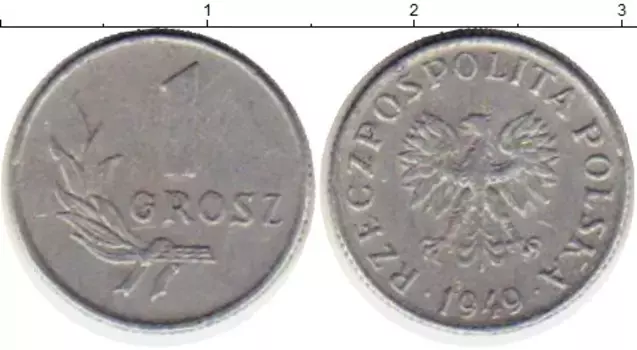 Монета грош Польши 1949 года Алюминий
