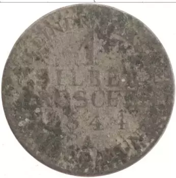 Монета грош Пруссии 1844 года Серебро Фридрих Вильгельм IV