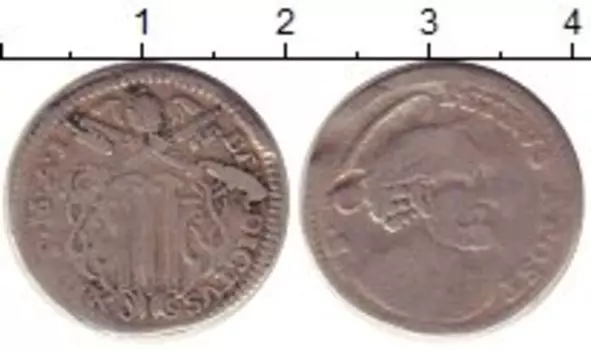 Монета гроссо Ватикана 1740 года Серебро Бенедикт XIV
