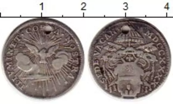 Монета гроссо Ватикана 1740 года Серебро Вакантный престол