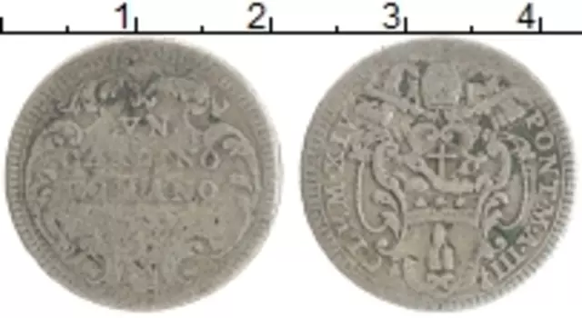 Монета гроссо Ватикана 1772 года Серебро Климент XIV
