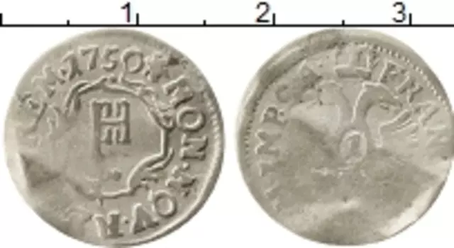 Монета гротен Бремена 1750 года Серебро