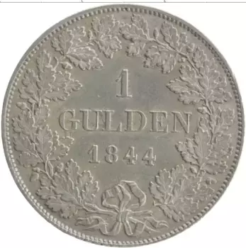 Монета гульден Баварии 1844 года Серебро Людвиг I