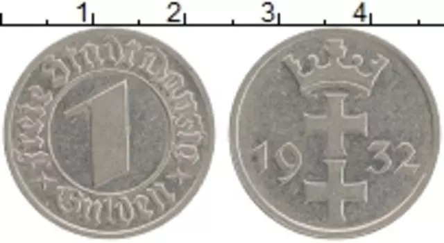 Монета гульден Данцига 1932 года Медно-никель