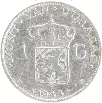 Монета гульден Кюрасао 1944 года Серебро Вильгельмина