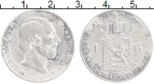 Монета гульден Нидерланд 1856 года Серебро Виллем III