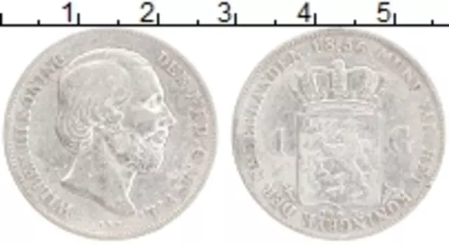 Монета гульден Нидерланд 1856 года Серебро Виллем III