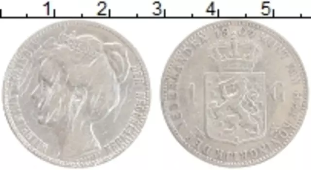 Монета гульден Нидерланд 1904 года Серебро Вильгельмина