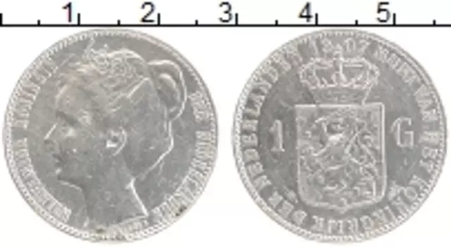 Монета гульден Нидерланд 1907 года Серебро Вильгельмина