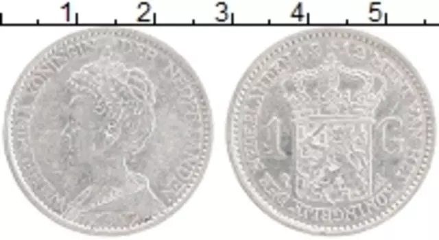 Монета гульден Нидерланд 1912 года Серебро Вильгельмина