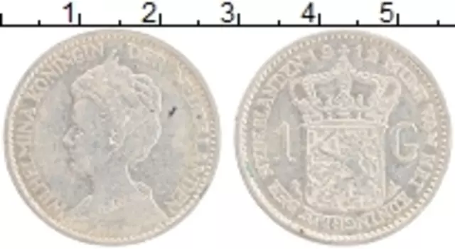 Монета гульден Нидерланд 1912 года Серебро Вильгельмина