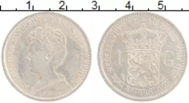 Монета гульден Нидерланд 1913 года Серебро Вильгельмина