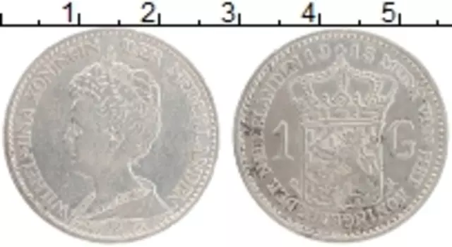 Монета гульден Нидерланд 1913 года Серебро Вильгельмина