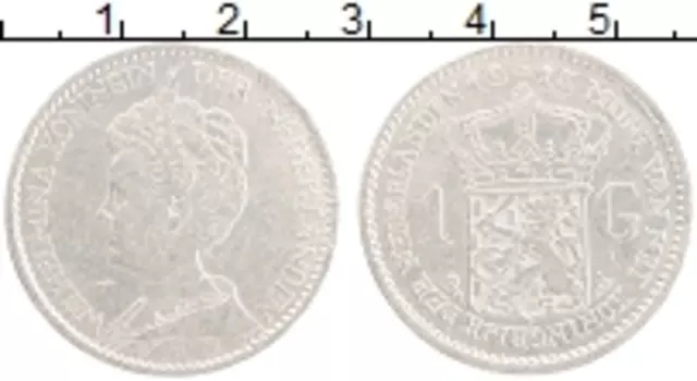 Монета гульден Нидерланд 1913 года Серебро Вильгельмина