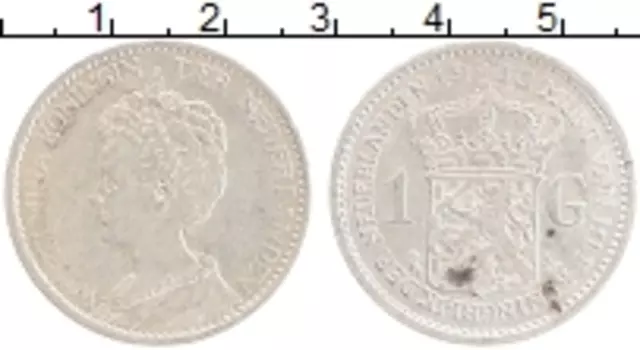 Монета гульден Нидерланд 1913 года Серебро Вильгельмина