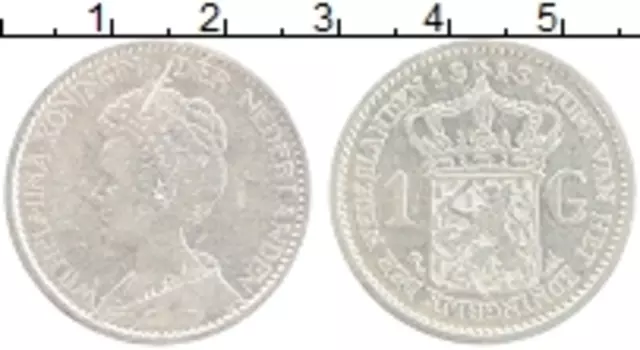 Монета гульден Нидерланд 1913 года Серебро Вильгельмина